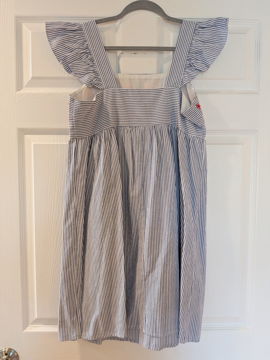 Blue Striped Embroidered Floral Sundress - Picture 4 of 5